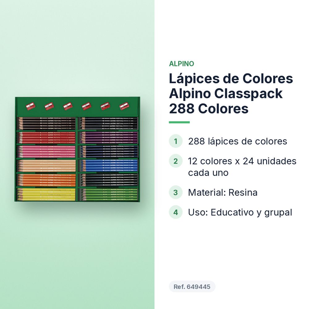 LÁPICES DE COLORES ALPINO CLASSPACK 288 COLORES - características principales