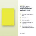 DOSIER UÑERO POLIPROPILENO A4 AMARILLO 10UD - características principales