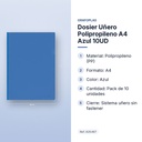 DOSIER UÑERO POLIPROPILENO A4 AZUL 10UD - características principales