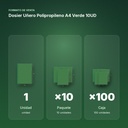 DOSIER UÑERO POLIPROPILENO A4 VERDE 10UD - formato de venta: paquete de 10, caja de 100