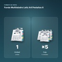 FUNDA MULTITALADRO LEITZ A4 PESTAÑAS 6 - formato de venta: caja de 5