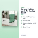 CARPETA PP PLUS VERDE A4 2ANILLAS 25MM  - características principales
