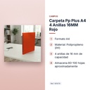 CARPETA PP PLUS A4 4 ANILLAS 16MM ROJO - características principales