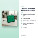 CARPETA PP VERDE A4 GOMAS RIBETE - características principales