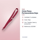 CINTA PLANA PORTANOMBRES  ROJO  - características principales