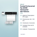 FUNDA PORTACARNET PP 200M HORIZONTAL 68X105MM - características principales
