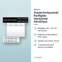 FUNDA PORTACARNET PP RÍGIDO HORIZONTAL 54X87MM  - características principales