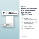 FUNDA PORTACARNET PVC 100.MICRAS 4º PIEL NARANJA 164X222MM - características principales
