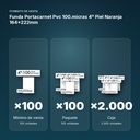 FUNDA PORTACARNET PVC 100.MICRAS 4º PIEL NARANJA 164X222MM - formato de venta: paquete de 100, caja de 2000