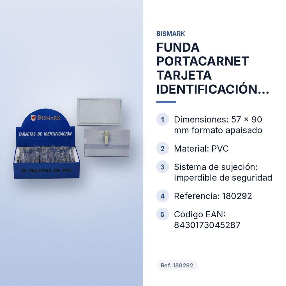 FUNDA PORTACARNET TARJETA IDENTIFICACIÓN 57x90MM - características principales