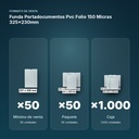 FUNDA PORTADOCUMENTOS PVC FOLIO 150 MICRAS 325X230MM - formato de venta: paquete de 50, caja de 1000