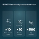 IDENTIFICADOR 60X98MM RÍGIDO HORIZONTAL OFFICE BOX  - formato de venta: paquete de 10, caja de 500