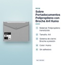 SOBRE PORTADOCUMENTOS POLIPROPILENO CON BROCHE A4 HUMO - características principales