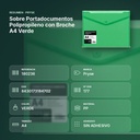 SOBRE PORTADOCUMENTOS POLIPROPILENO CON BROCHE A4 VERDE - resumen de atributos