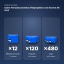 SOBRE PORTADOCUMENTOS POLIPROPILENO CON BROCHE A6 AZUL - formato de venta: paquete de 120, caja de 480