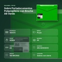 SOBRE PORTADOCUMENTOS POLIPROPILENO CON BROCHE A6 VERDE - resumen de atributos