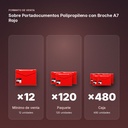 SOBRE PORTADOCUMENTOS POLIPROPILENO CON BROCHE A7 ROJO - formato de venta: paquete de 120, caja de 480
