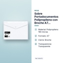 SOBRE PORTADOCUMENTOS POLIPROPILENO CON BROCHE A7 TRANSPARENTE - características principales