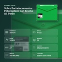 SOBRE PORTADOCUMENTOS POLIPROPILENO CON BROCHE A7 VERDE - resumen de atributos