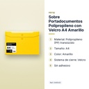 SOBRE PORTADOCUMENTOS POLIPROPILENO CON VELCRO A4 AMARILLO - características principales