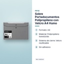 SOBRE PORTADOCUMENTOS POLIPROPILENO CON VELCRO A4 HUMO  - características principales