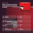 SOBRE PORTADOCUMENTOS POLIPROPILENO CON VELCRO A4 ROJO  - resumen de atributos