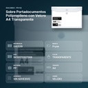 SOBRE PORTADOCUMENTOS POLIPROPILENO CON VELCRO A4 TRANSPARENTE  - resumen de atributos