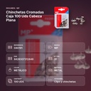 CHINCHETAS CROMADAS CAJA 100 UDS CABEZA PLANA  - resumen de atributos