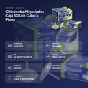CHINCHETAS NIQUELADAS CAJA 50 UDS CABEZA PLANA - resumen de atributos