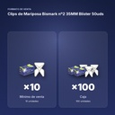 CLIPS DE MARIPOSA BISMARK Nº2 35MM BLÍSTER 50UDS - formato de venta: caja de 100