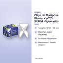 CLIPS DE MARIPOSA BISMARK Nº20 58MM NIQUELADOS - características principales