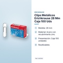 CLIPS METÁLICOS ERICHKRAUSE 28 MM CAJA 100 UDS - características principales