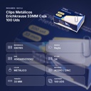 CLIPS METÁLICOS ERICHKRAUSE 33MM CAJA 100 UDS  - resumen de atributos