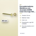 ENCUADERNADORES METÁLICOS CON ARANDELA 50MM COLOR ORO CAJA 100 UDS - características principales