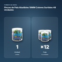 PINZAS DE PALA ABATIBLES 19MM COLORES SURTIDOS 48 UNIDADES - formato de venta: caja de 12
