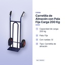 CARRETILLA DE ALMACÉN CON PALA FIJA CARGA 200 KG - características principales