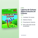 LÁPICES DE COLORES ALPINO ESTUCHE 24 COLORES - características principales