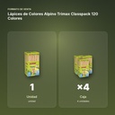 LÁPICES DE COLORES ALPINO TRIMAX CLASSPACK 120 COLORES - formato de venta: caja de 4