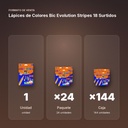 LÁPICES DE COLORES BIC EVOLUTION STRIPES 18 SURTIDOS - formato de venta: paquete de 24, caja de 144