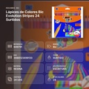 LÁPICES DE COLORES BIC EVOLUTION STRIPES 24 SURTIDOS - resumen de atributos