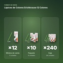 LÁPICES DE COLORES ERICHKRAUSE 12 COLORES  - formato de venta: paquete de 10, caja de 240