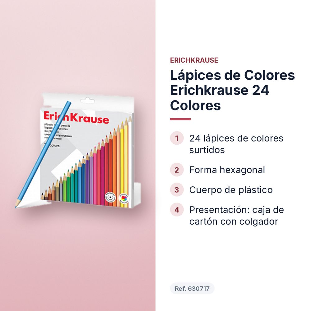 LÁPICES DE COLORES ERICHKRAUSE 24 COLORES  - características principales