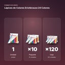 LÁPICES DE COLORES ERICHKRAUSE 24 COLORES  - formato de venta: paquete de 10, caja de 120