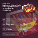 LÁPICES DE COLORES GIOTTO BEBÉ SUPER SCHOOLPACK 36 UNIDADES + 3 SACAPUNTAS - resumen de atributos