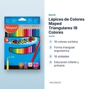 LÁPICES DE COLORES MAPED TRIANGULARES 18 COLORES - características principales