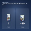 LÁPICES DE COLORES STAEDTLER WOOD ECOLÓGICOS 12 COLORES  - formato de venta: paquete de 10