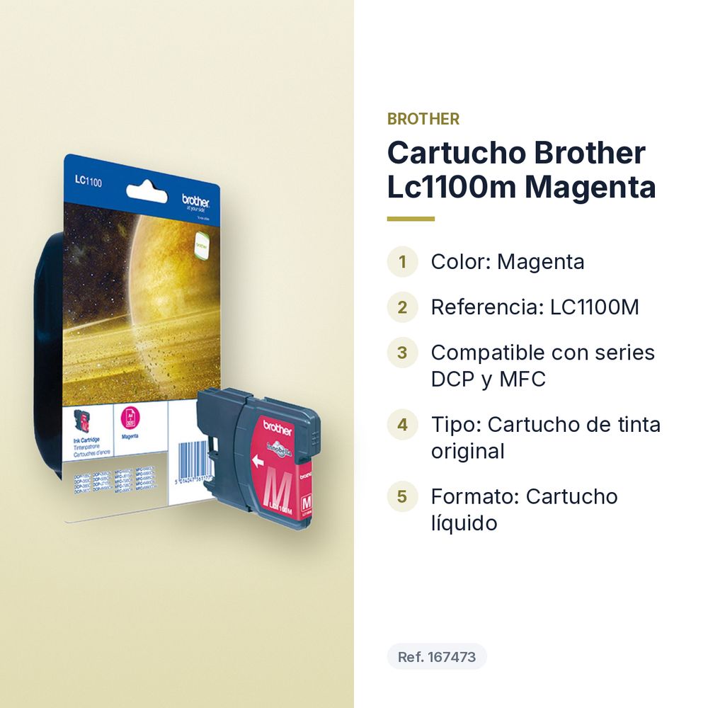 CARTUCHO BROTHER LC1100M MAGENTA - características principales