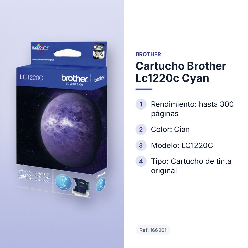 CARTUCHO BROTHER LC1220C CYAN - características principales
