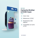 CARTUCHO BROTHER LC123C CYAN - características principales
