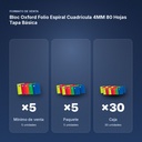 BLOC OXFORD FOLIO ESPIRAL CUADRÍCULA 4MM 80 HOJAS TAPA BÁSICA - formato de venta: paquete de 5, caja de 30, palé de 900